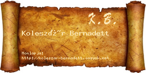 Koleszár Bernadett névjegykártya