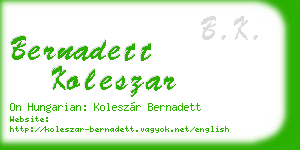 bernadett koleszar business card