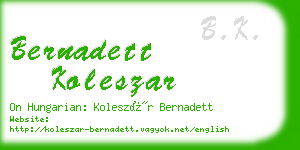 bernadett koleszar business card